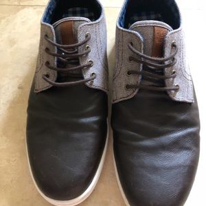 Ben Sherman Oxford Mens Brown Canvas/Leather  Shoes Sz 9